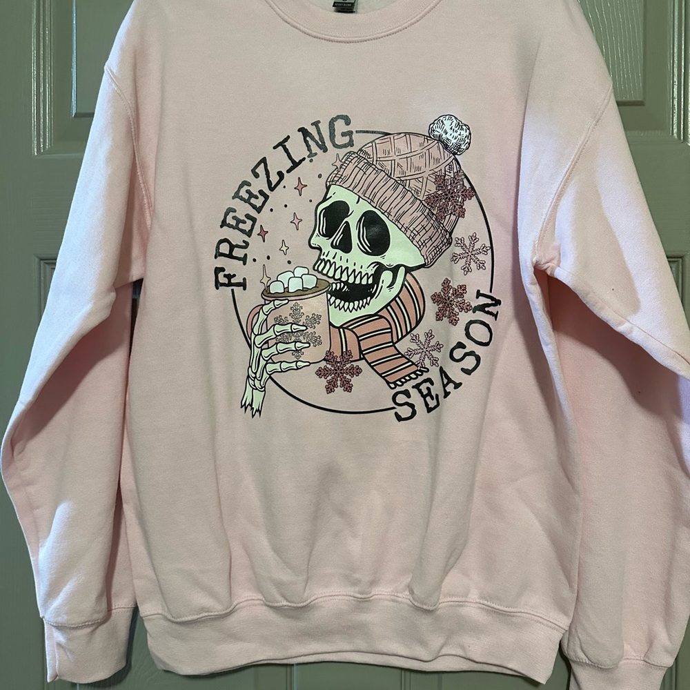 Pink 'Freezing Season' Graphic Sweatshirt